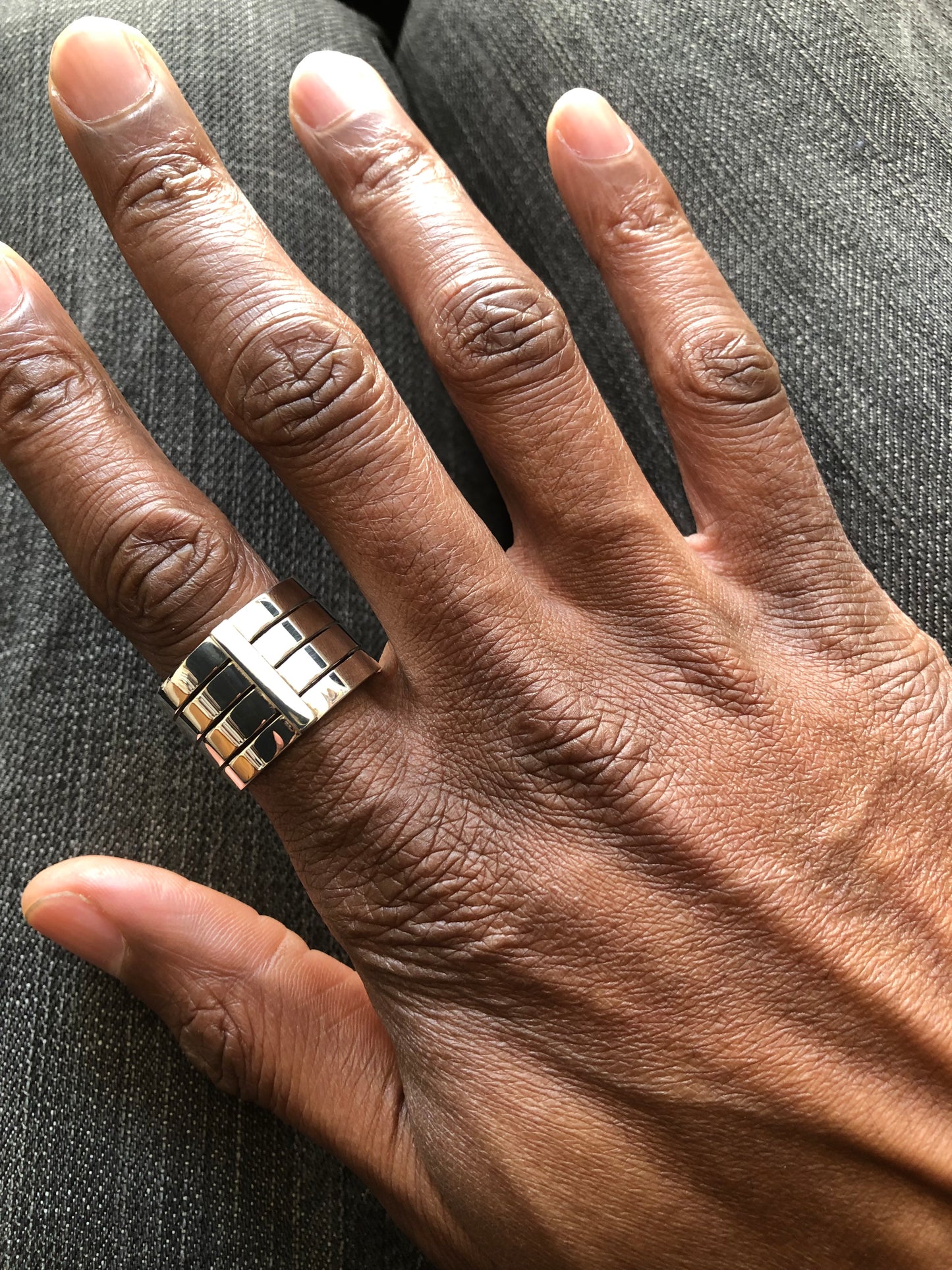 Men’s solid silver hand made ring 1