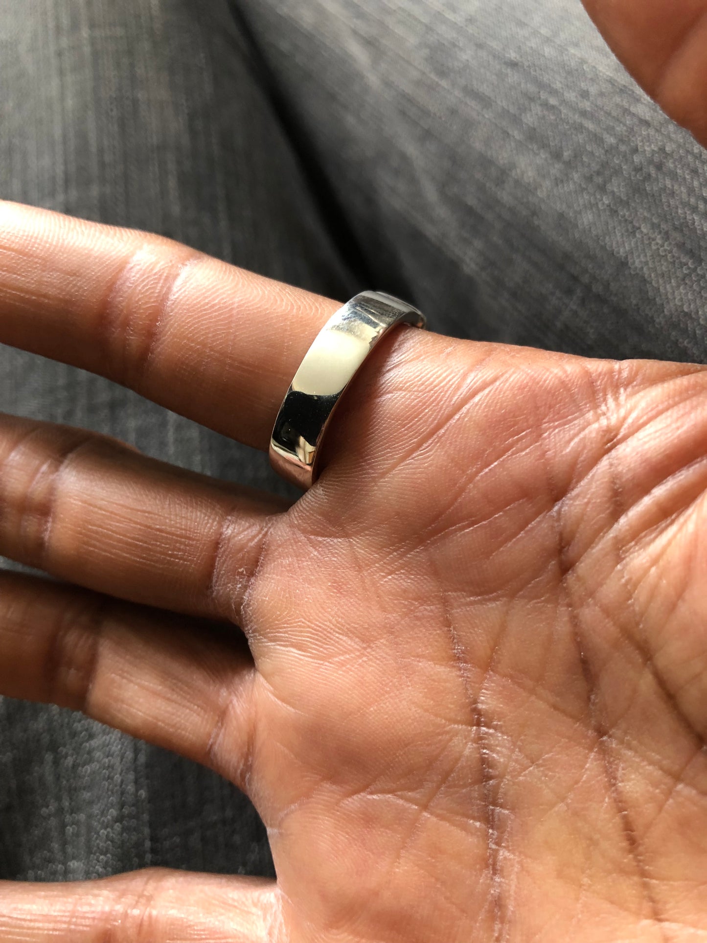 Large solid silver knot ring