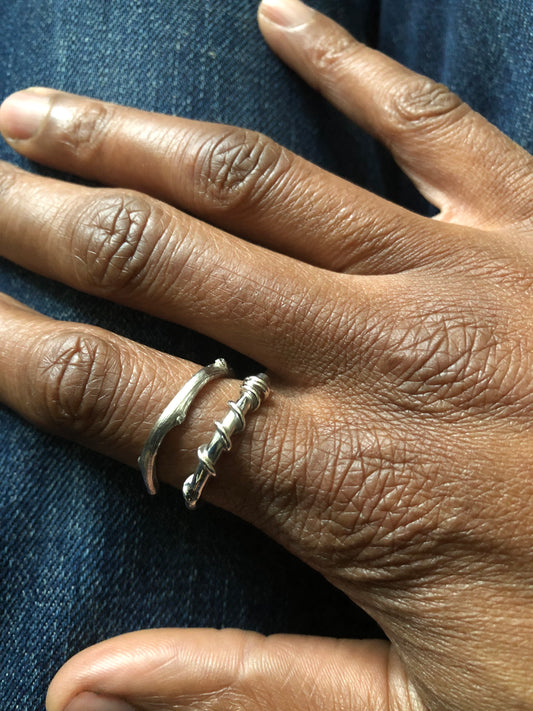 Solid silver organic ring