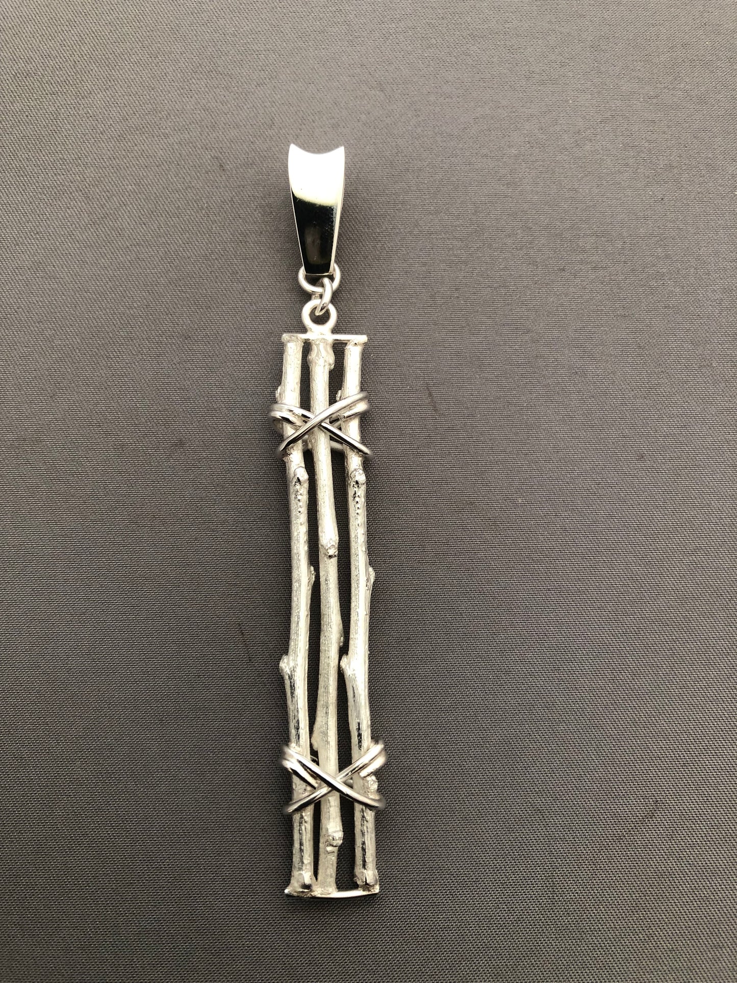 Solid silver old fence pendant