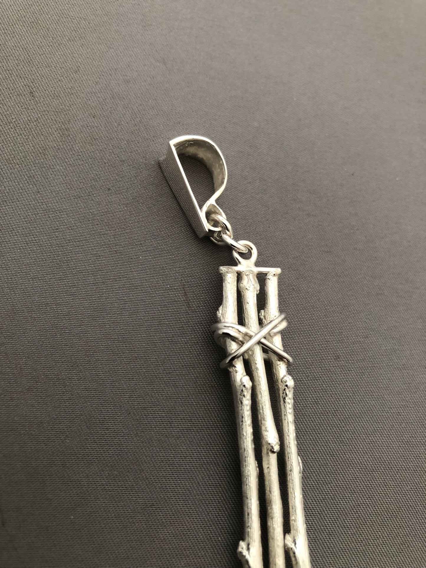 Solid silver old fence pendant