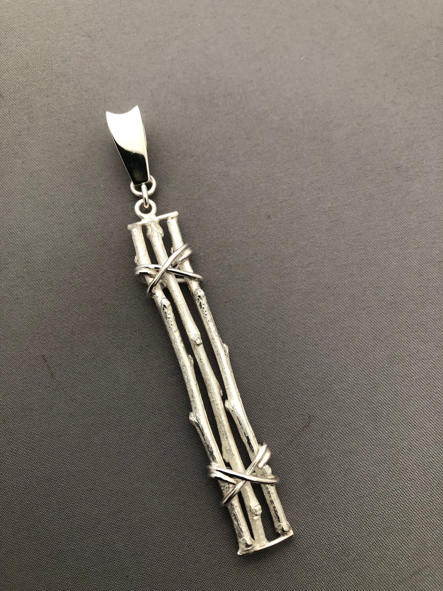 Solid silver old fence pendant