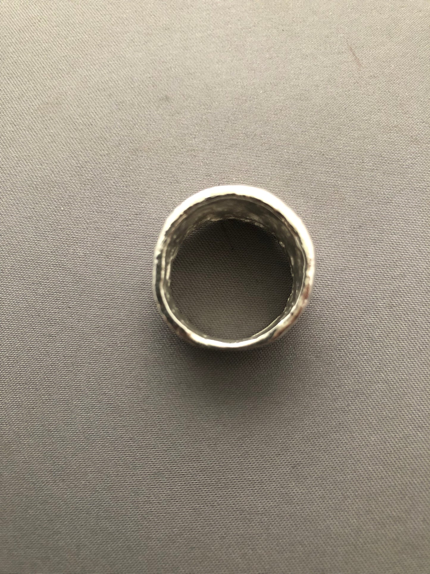Solid silver nugget ring 1