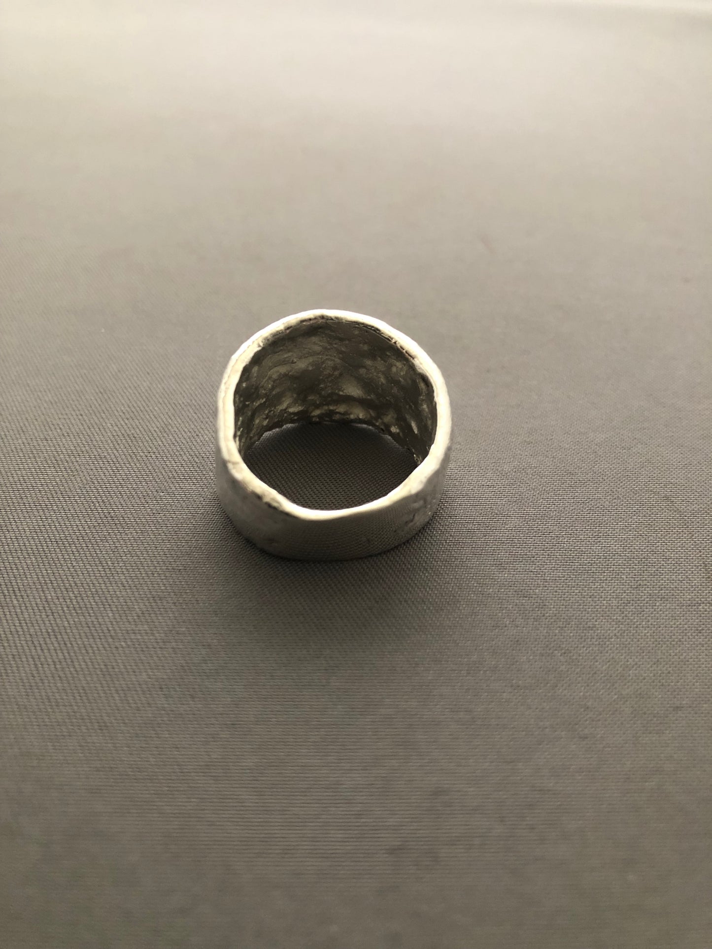 Solid silver nugget ring 1