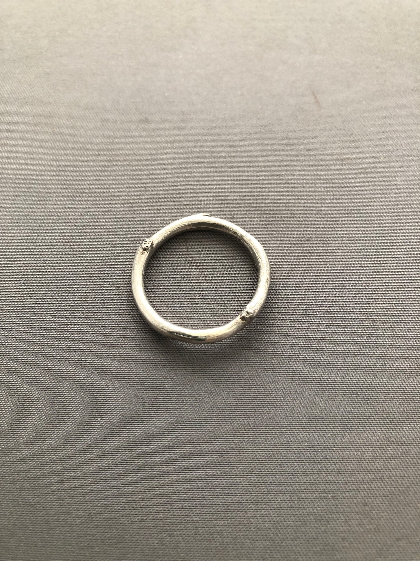 Unisex solid silver twig ring
