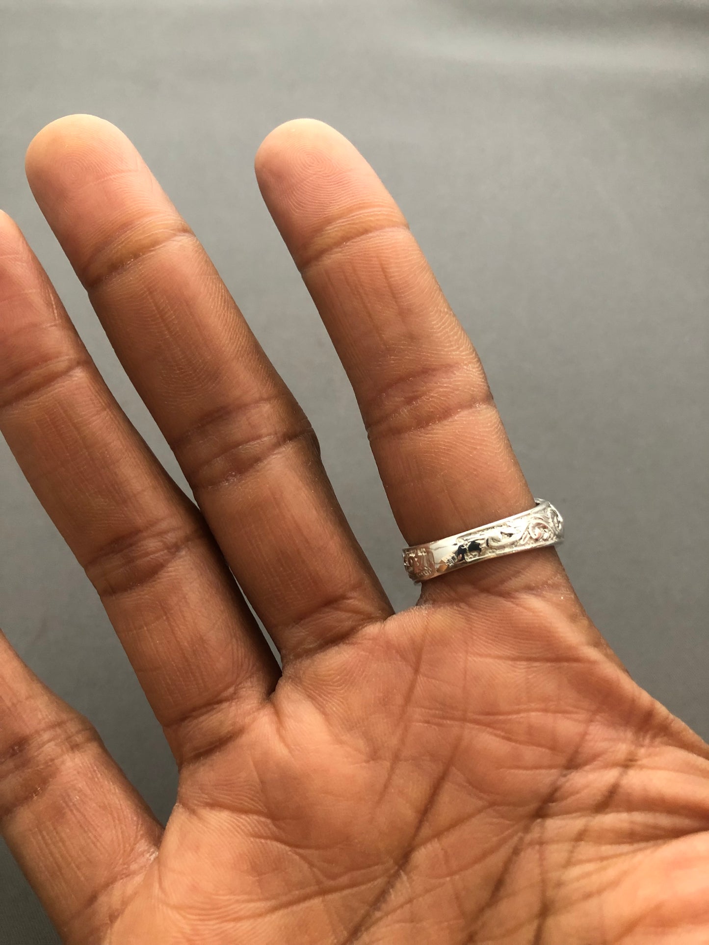Solid silver small buckle ring 1