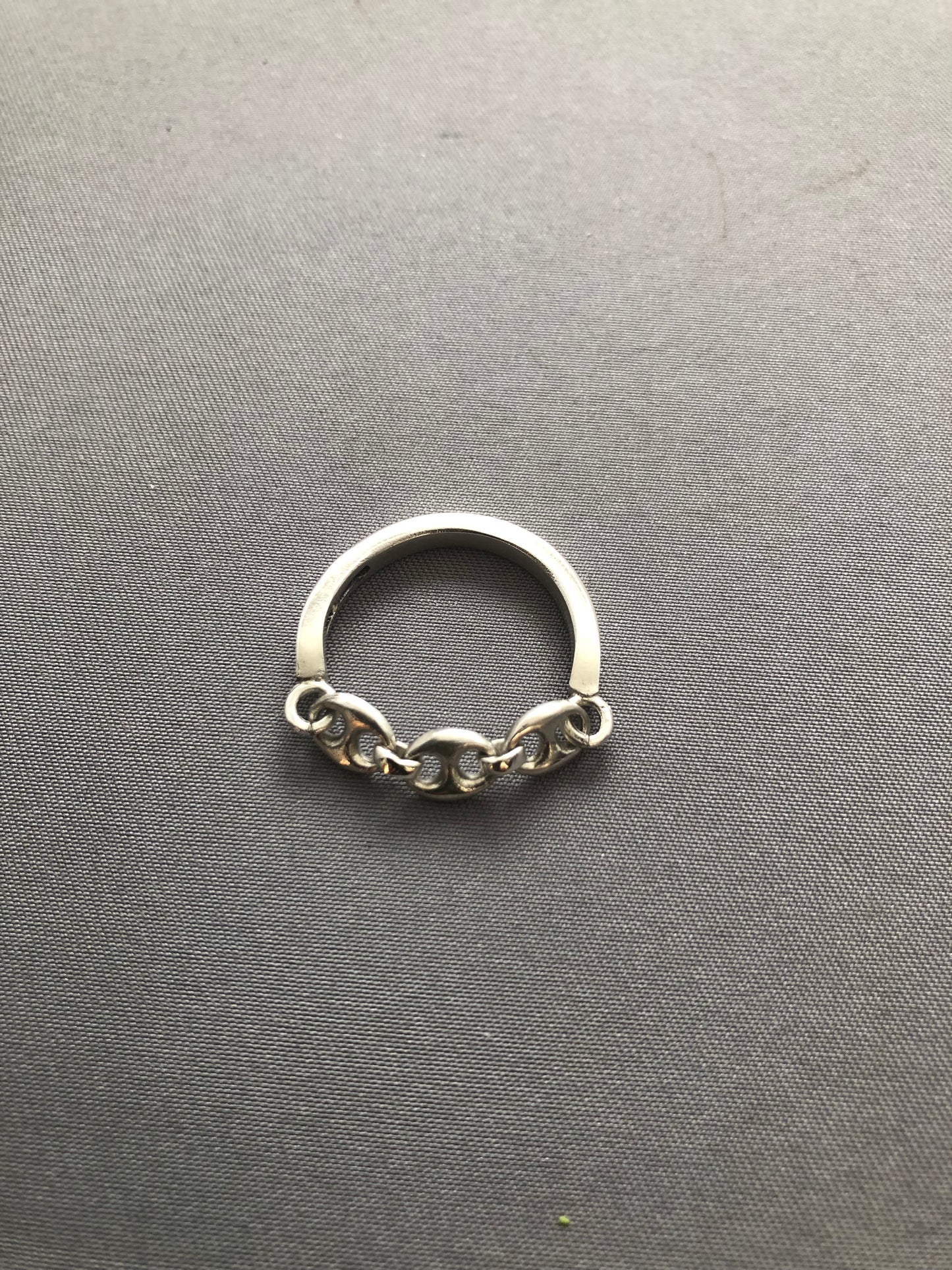 Solid silver Anchor chain ring