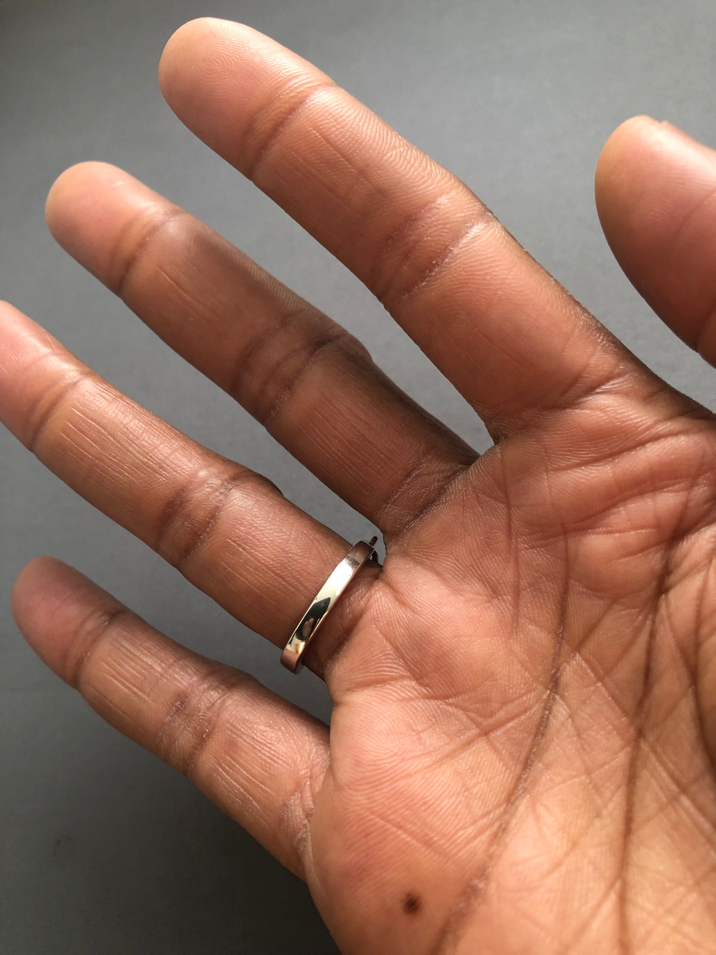 Solid silver Anchor chain ring