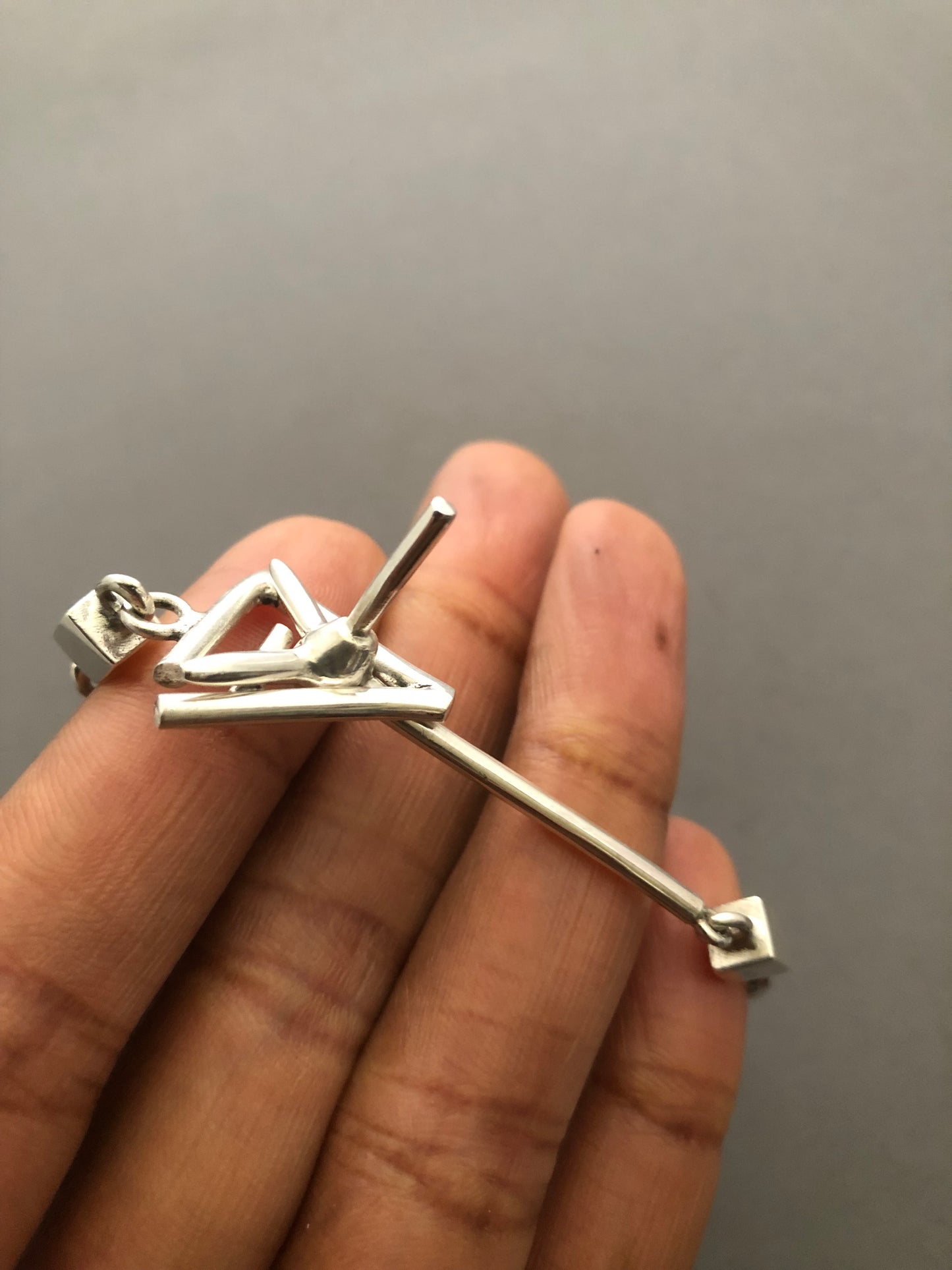 Men’s solid silver spike bracelet