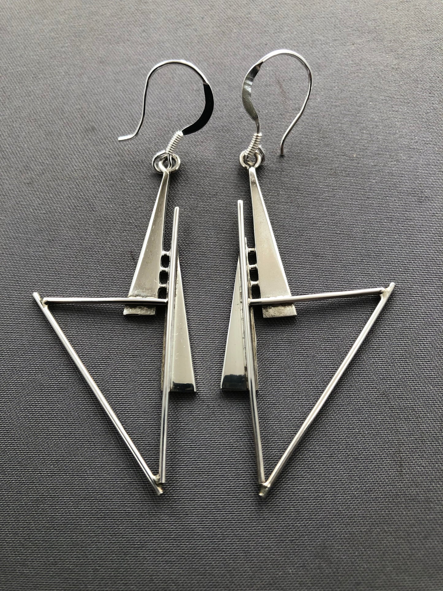 Ladies Art deco silver earrings