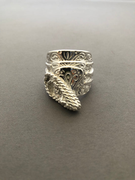 Heavy solid silver saddle ring