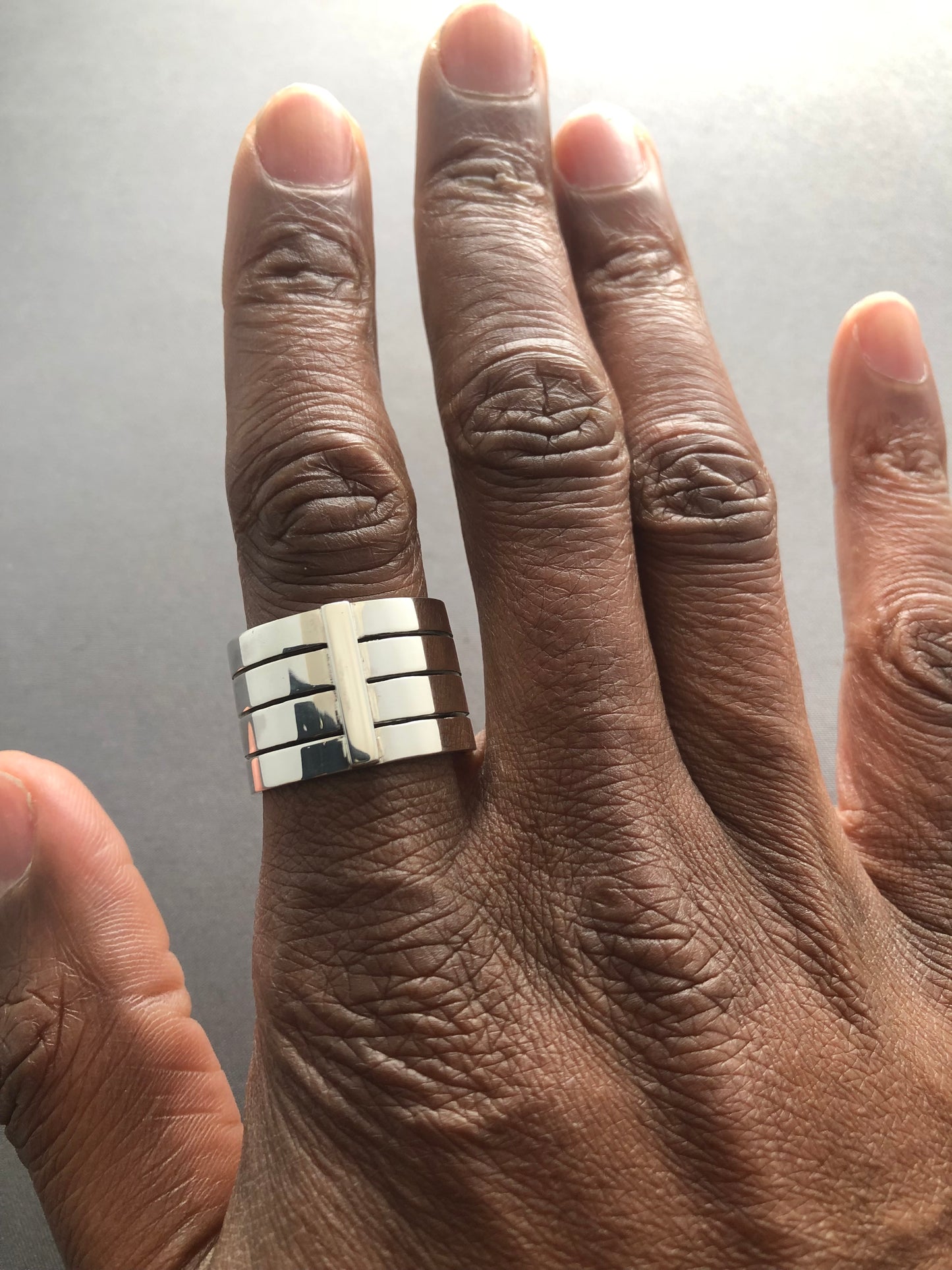 Men’s solid silver hand made ring 1