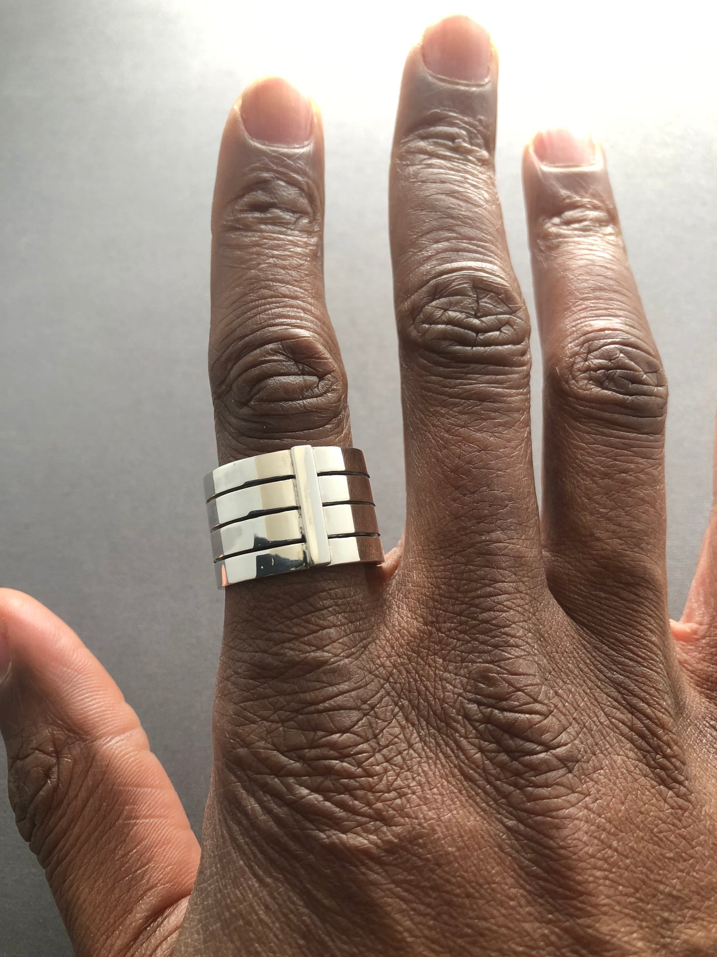 Men’s solid silver hand made ring 1