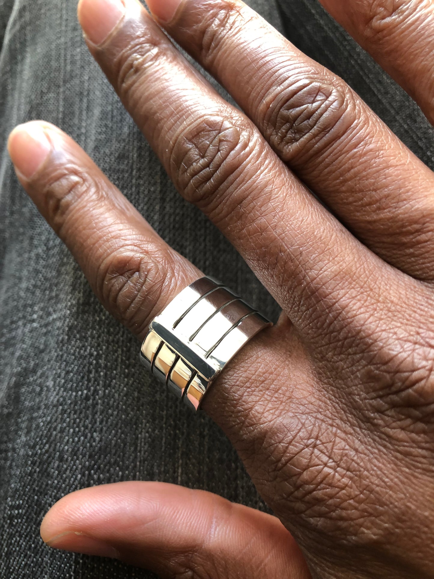 Men’s solid silver hand made ring 1