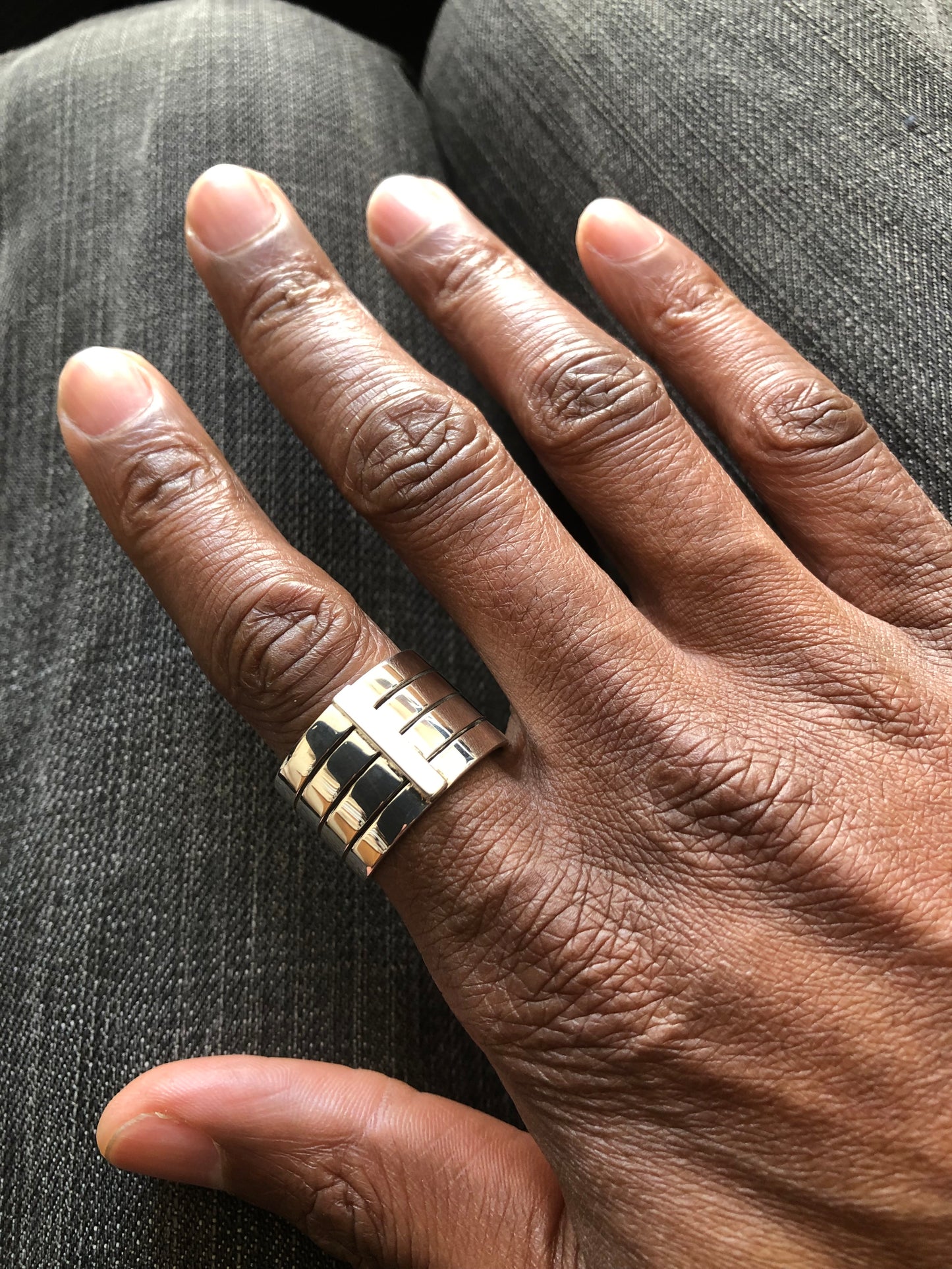 Men’s solid silver hand made ring 1