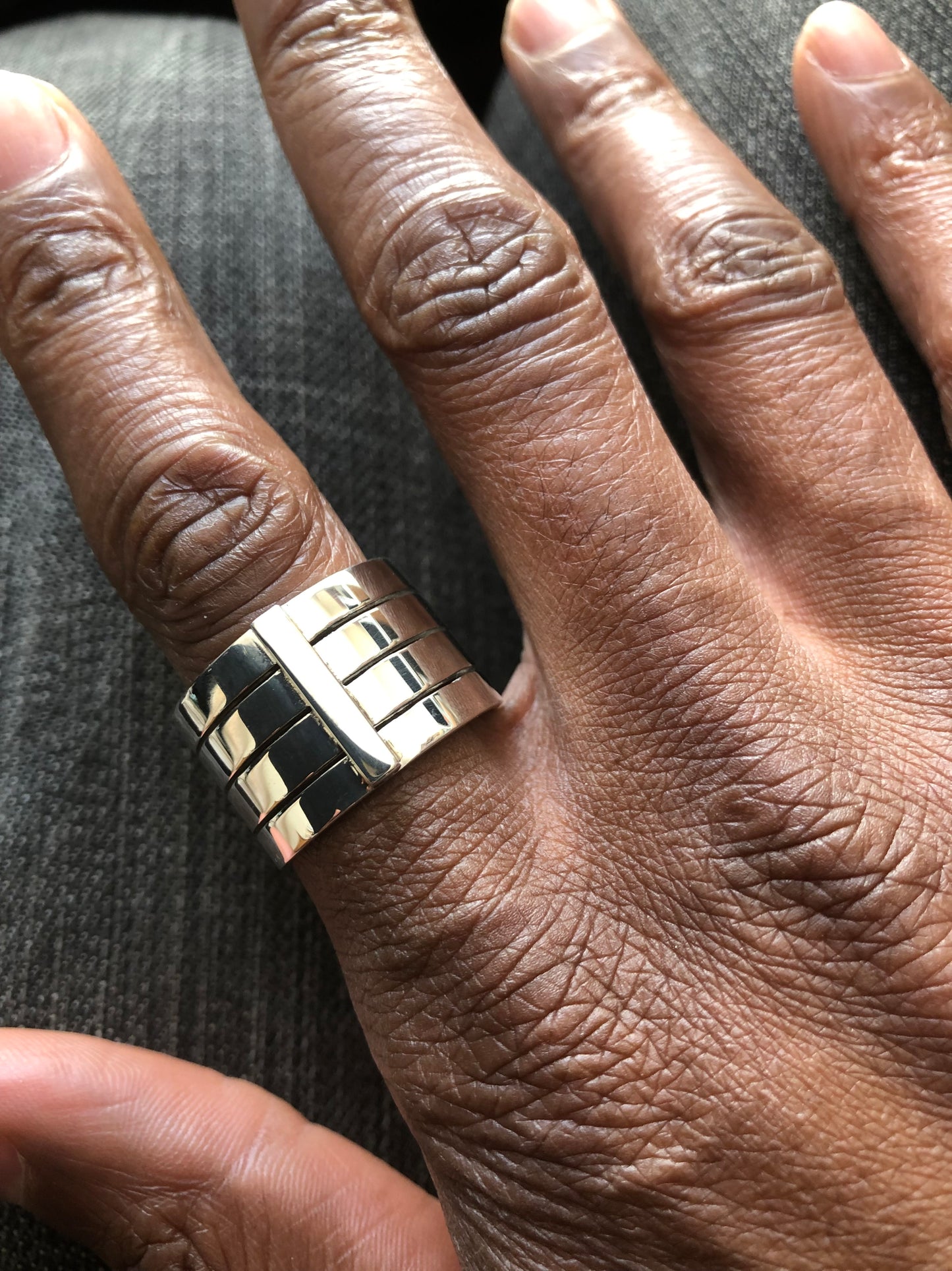 Men’s solid silver hand made ring 1