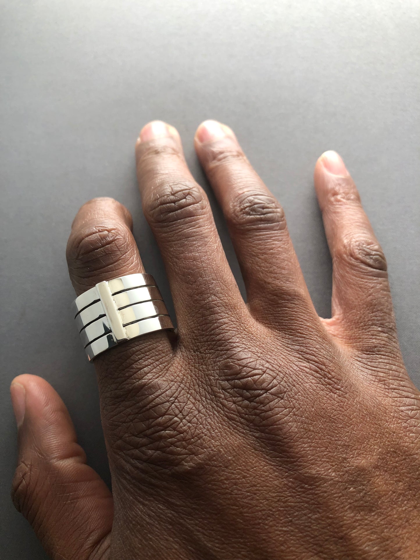 Men’s solid silver hand made ring 1
