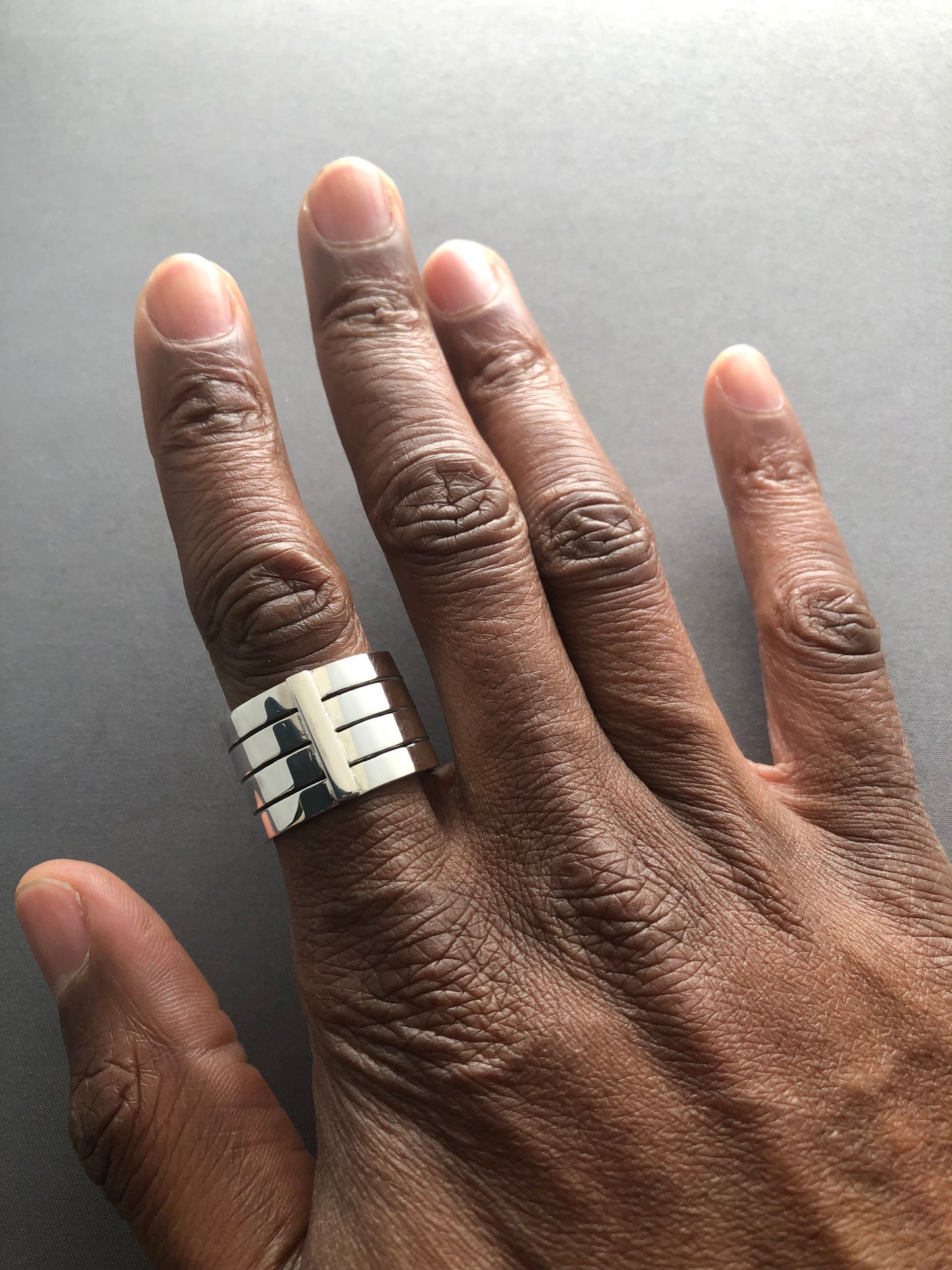 Men’s solid silver hand made ring 1