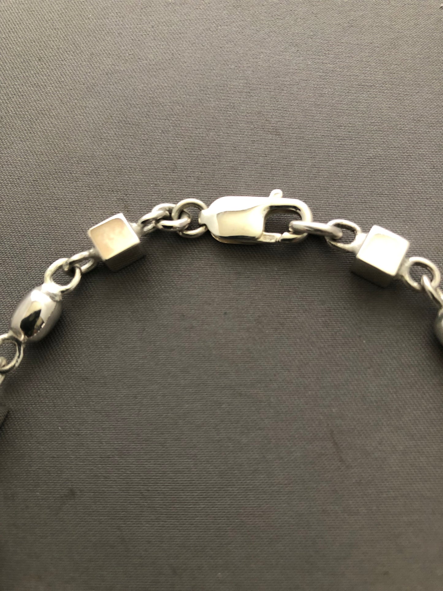 Solid silver beaded bracelet