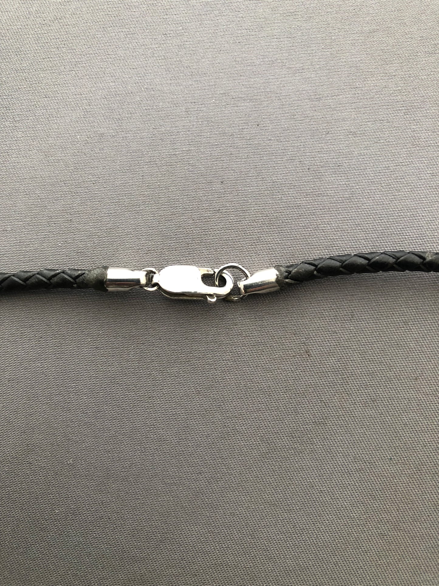 Solid silver African mask & leather chain