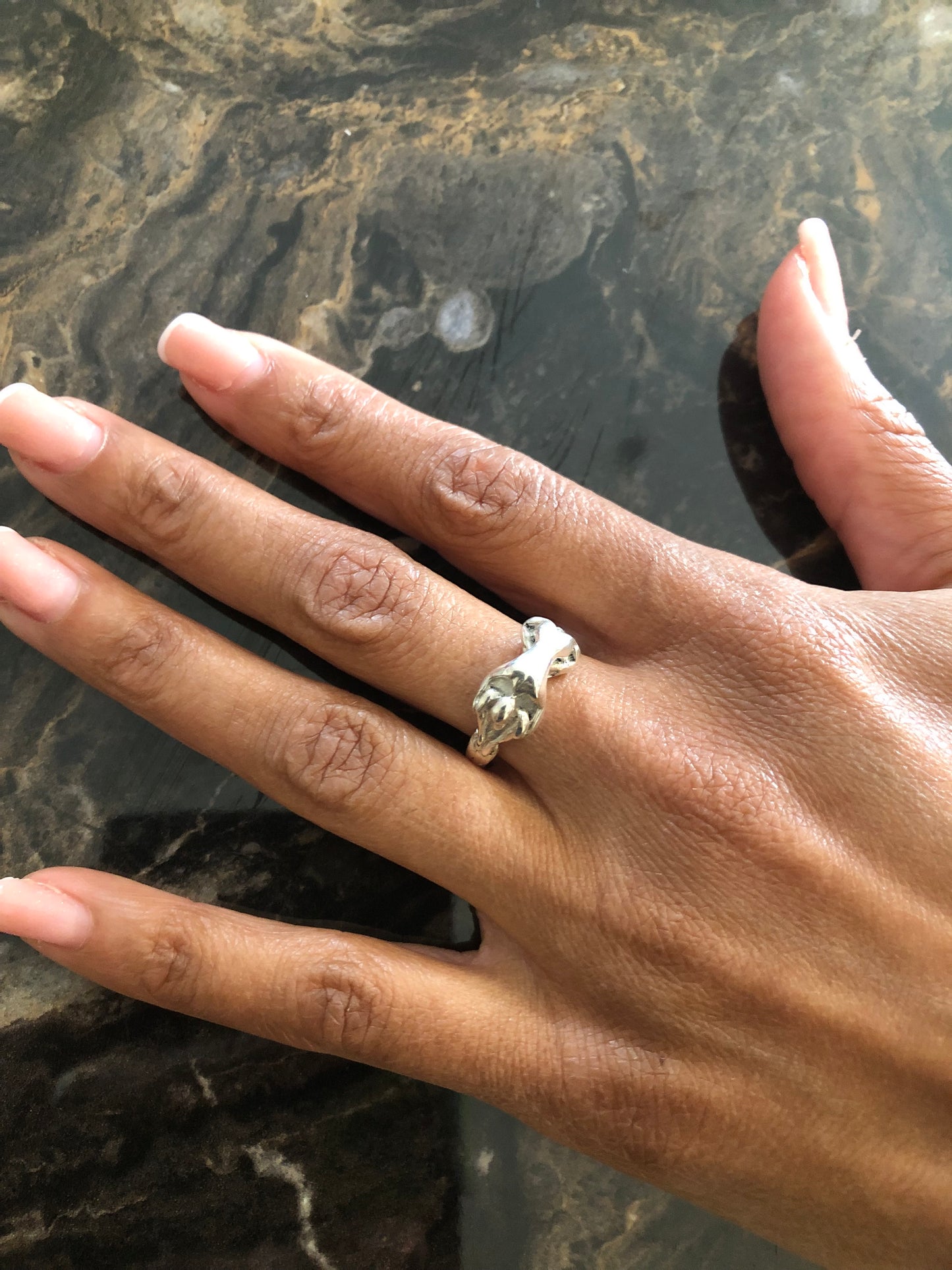 Solid silver fertility ring