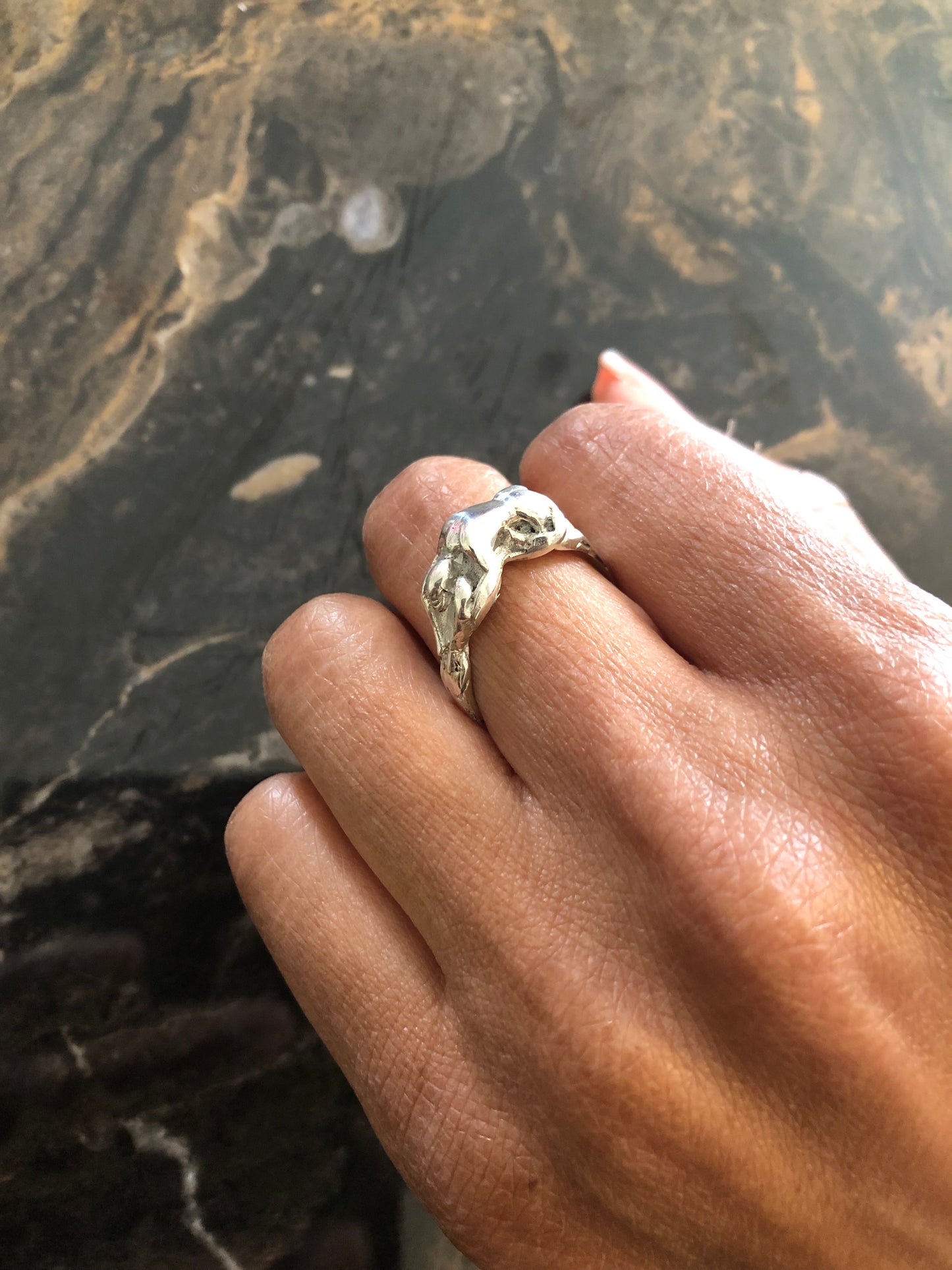Solid silver fertility ring