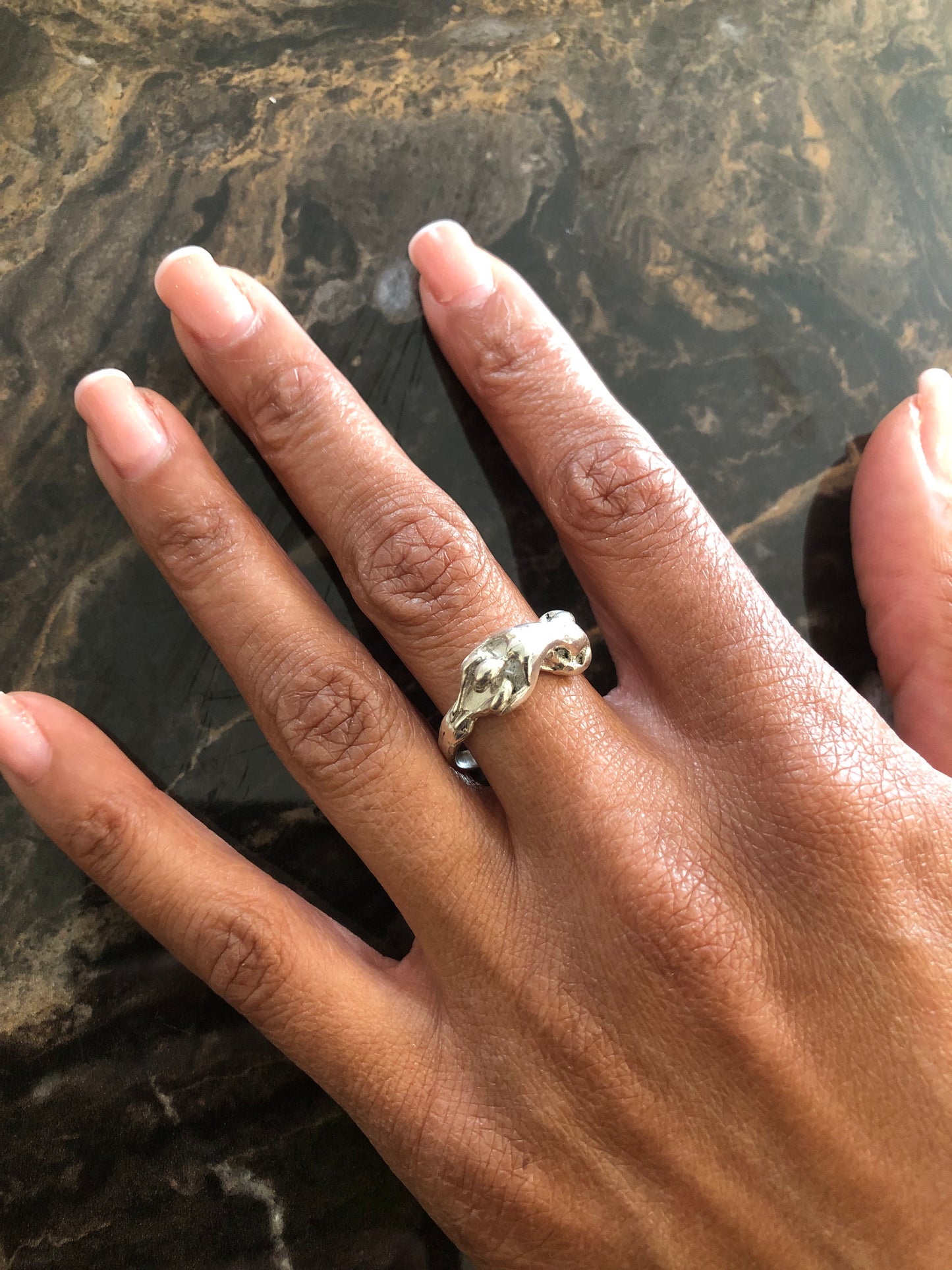 Solid silver fertility ring