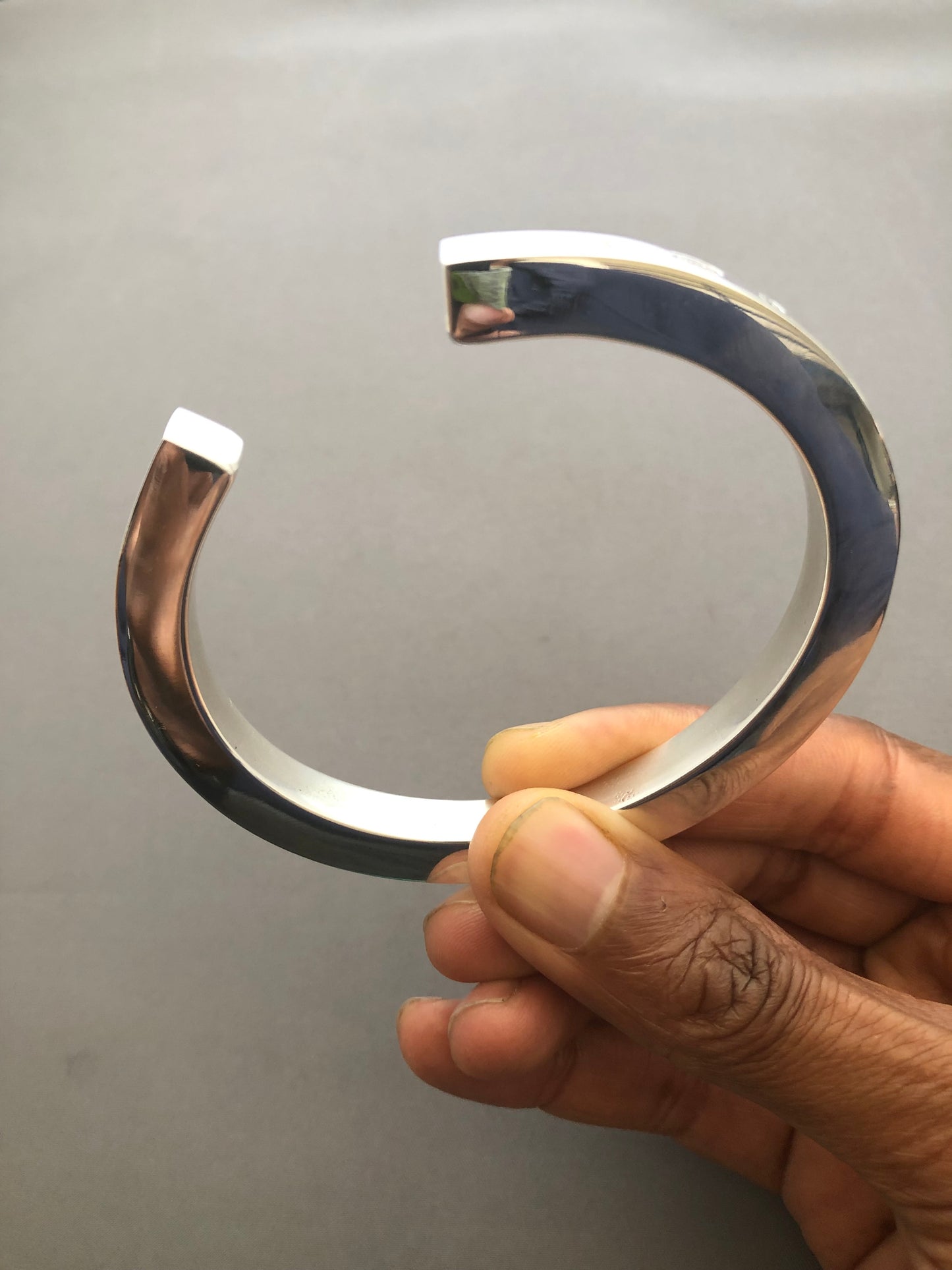 Men’s heavy square solid silver bangle