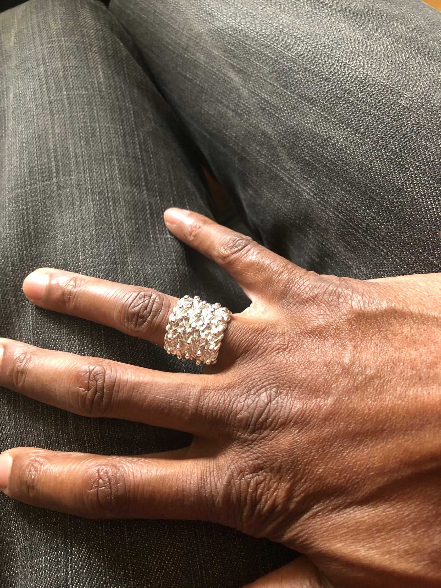 Solid silver keeper ring
